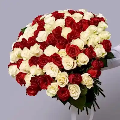 send 101 red and white roses in istanbul