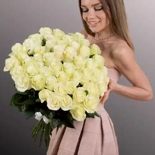 send 51 white roses in Antalya