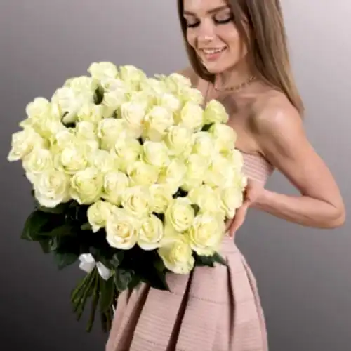 send 51 white roses in Antalya