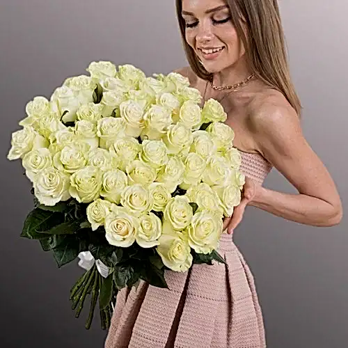 send 51 white roses in bodrum
