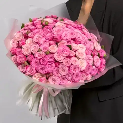 send 101 pink roses bouquet in istanbul